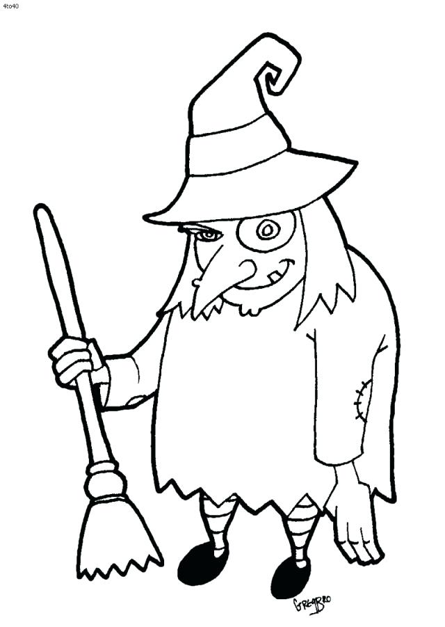 640x901 witch halloween coloring pages cartoon witches free - Cartoon Witch Drawing