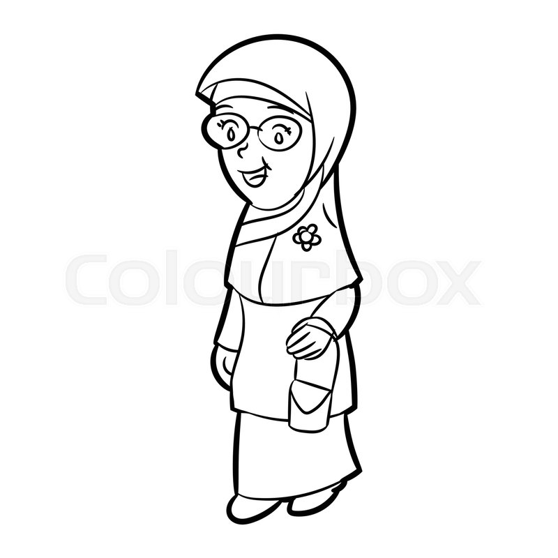 800x800 Hand Drawn Sketch Of Adult Malay Woman Stock Vector Colourbox - Cartoon Woman Drawing