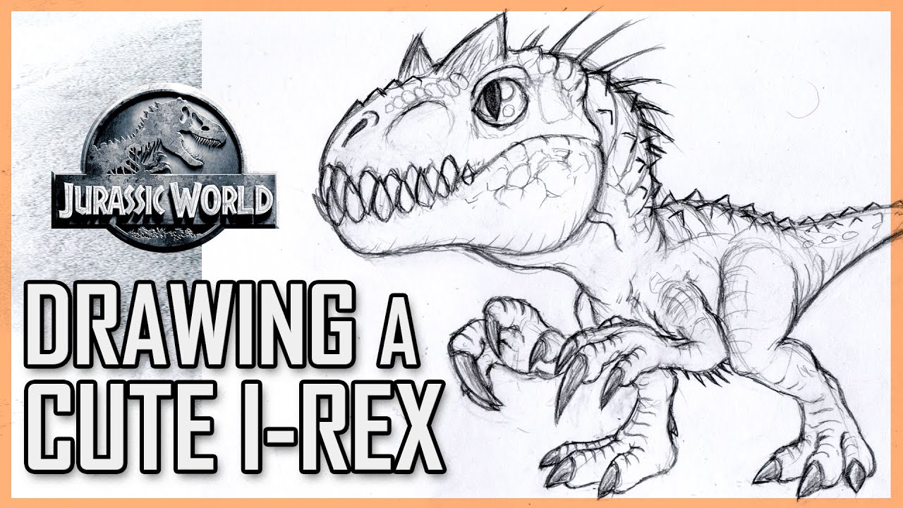 1280x720 drawing a cute cartoon indominus rex - Cartoon World Drawing