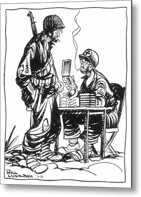 494x691 World War Ii Cartoon Metal Print - Cartoon World Drawing