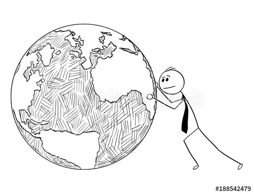 500x383 Cartoon Stick Man Drawing Conceptual Illustration Of Businessman - Cartoon World Drawing