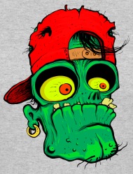 190x249 Cartoon Zombie Head Monster Vector Image Drawing Women's T - Cartoon Zombie Drawing