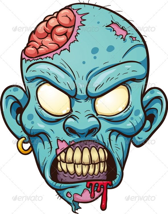 590x751 Graphicriver Cartoon Zombie Head Zombee Collection - Cartoon Zombie Drawing