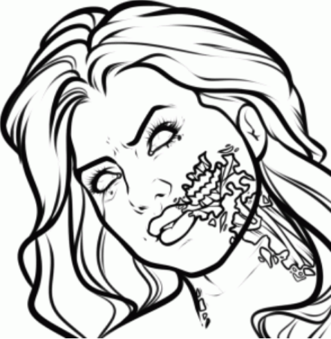 479x491 How To Draw Cartoon Zombie Of Selena Gomez - Cartoon Zombie Drawing