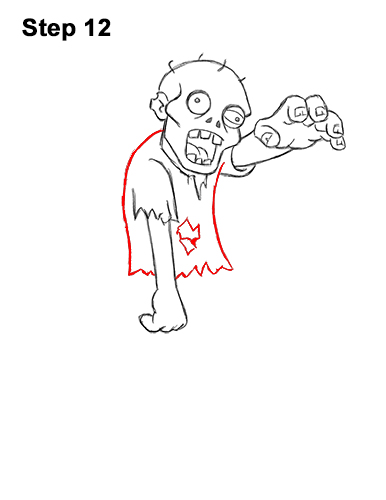 386x500 How To Draw A Cartoon Zombie Video Step - Cartoon Zombie Drawing