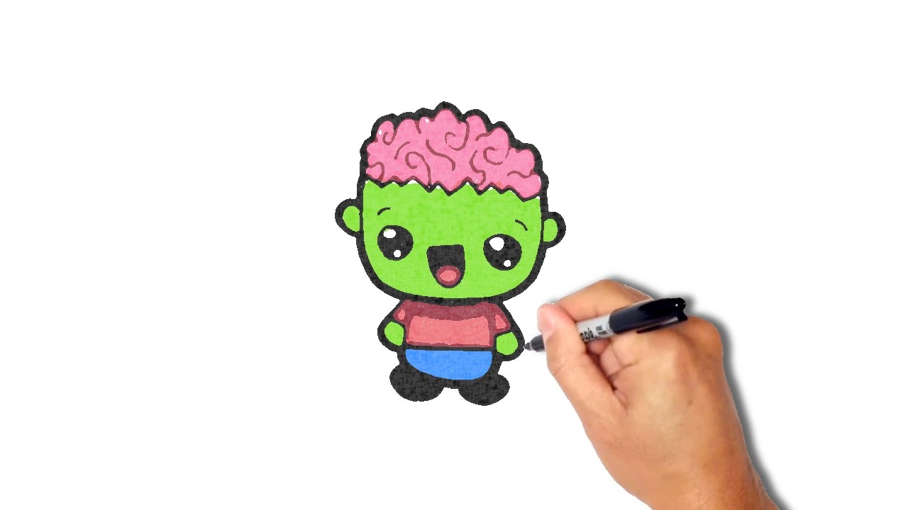 1280x720 How To Draw A Zombie - Cartoon Zombie Drawing