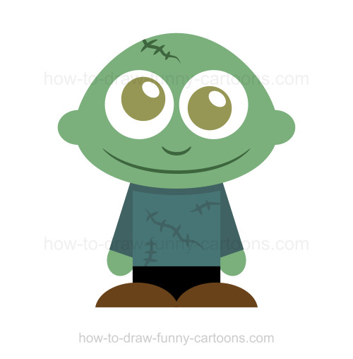500x508 How To Draw A Zombie - Cartoon Zombie Drawing