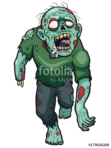 375x500 Vector Illustration Of Cartoon Zombie Stock Image And Royalty - Cartoon Zombie Drawing