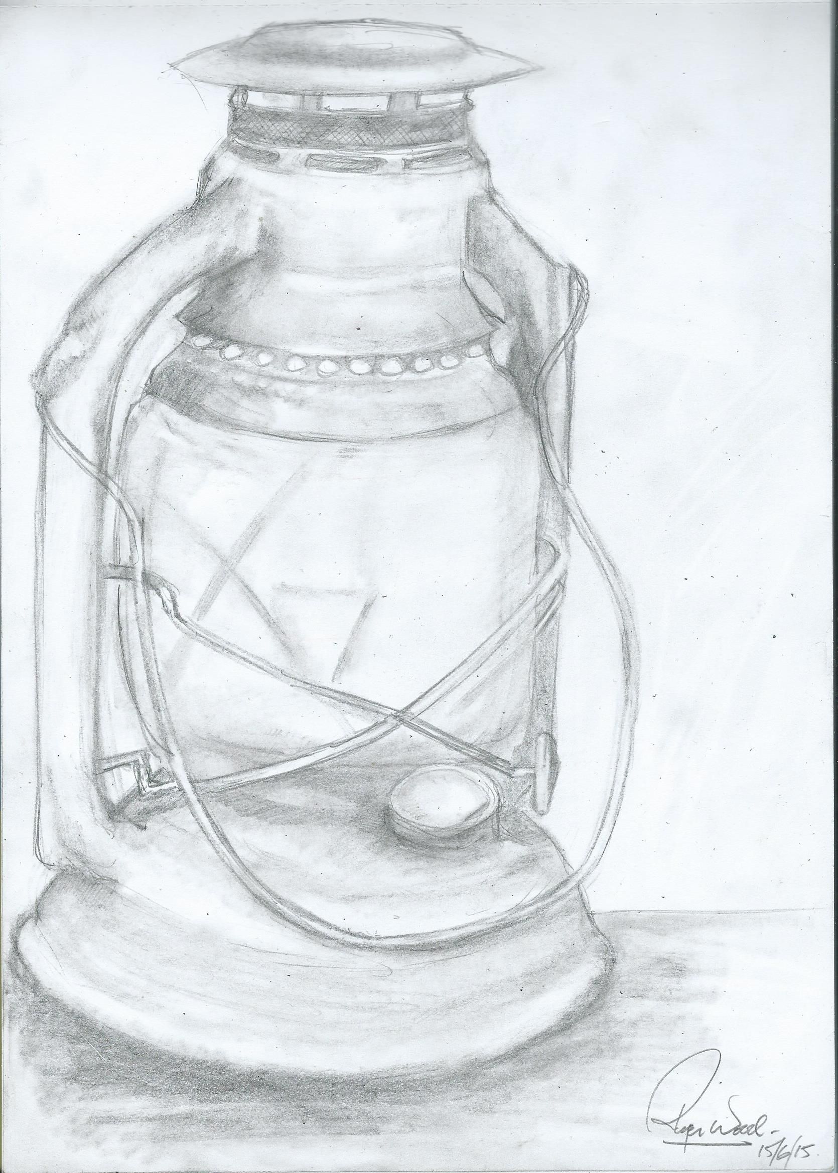 1670x2338 Storm Lantern, Pencil Drawing On Cartridge Paper Roger Wood - Cartridge Drawing