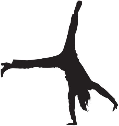 403x425 Human Cartwheel Silhouette - Cartwheel Drawing