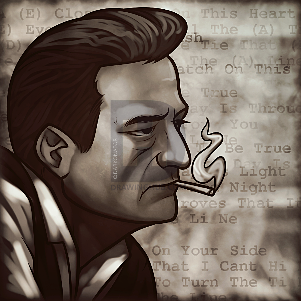 1000x1000 how to draw johnny cash easy, step - Cash Drawing