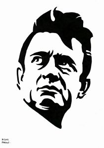 210x300 johnny cash hand drawn size original drawing - Cash Drawing