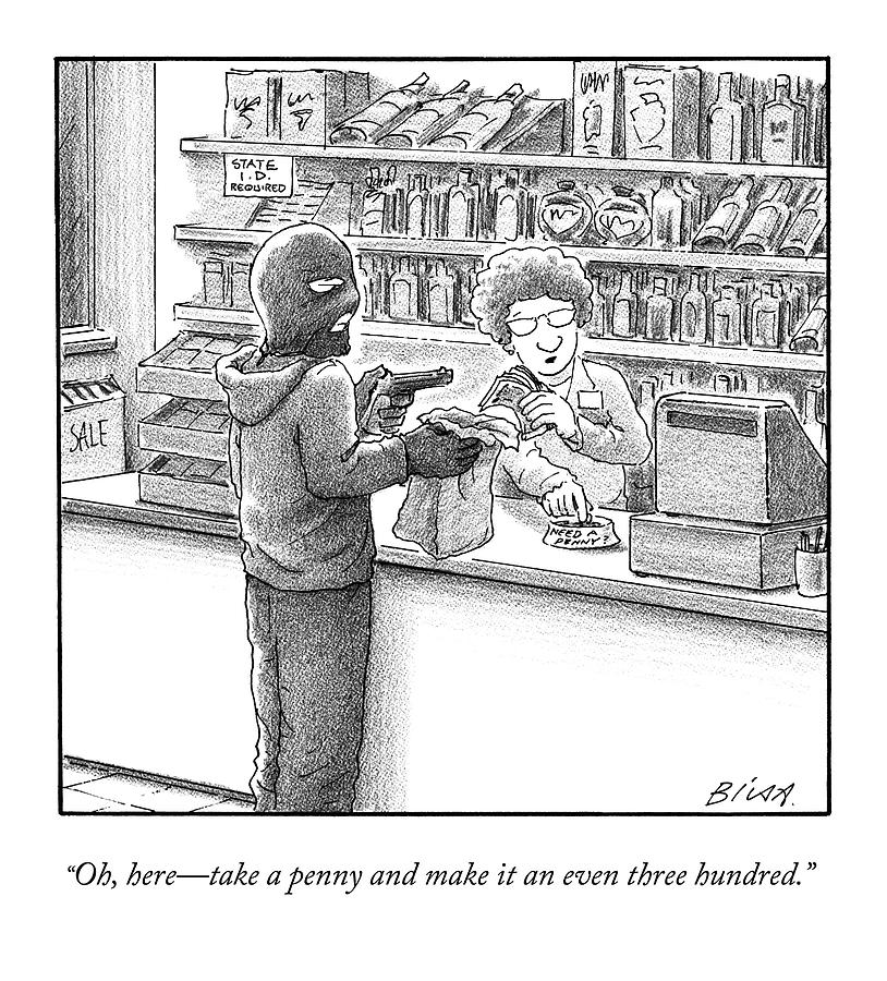 814x900 a man robs a liquor store the cashier reaches drawing - Cashier Drawing