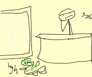 300x250 sad and bored cashier - Cashier Drawing