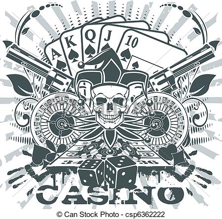 450x444 casino emblem the vector image of emblem of casino - Casino Drawing