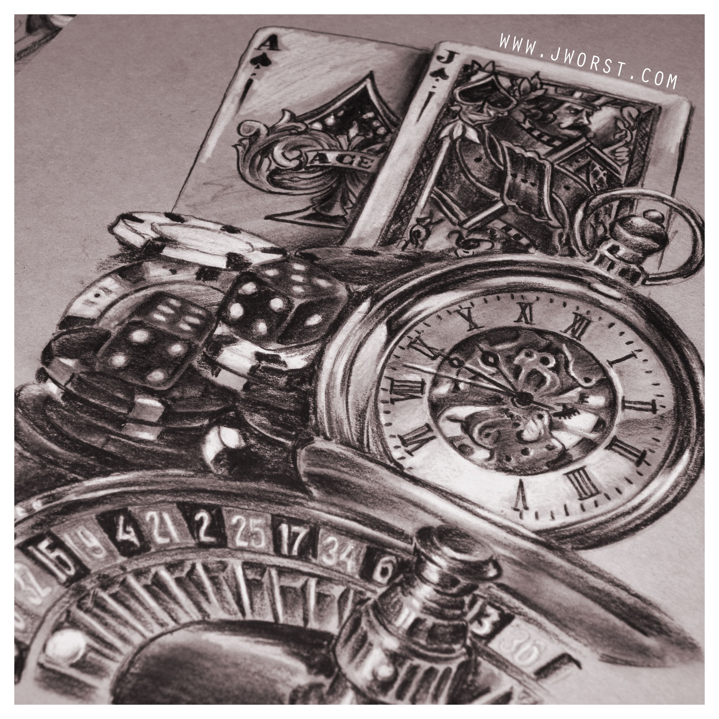 2968x2968 jeremy worst casino gambling sketch drawing artwork roulette - Casino Drawing