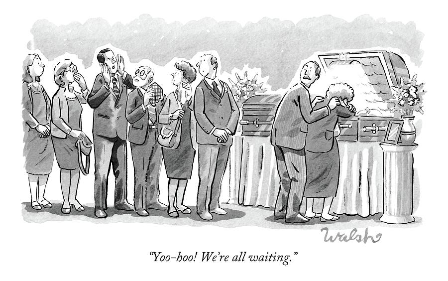 900x564 a man in a line to see the casket shouts drawing - Casket Drawing