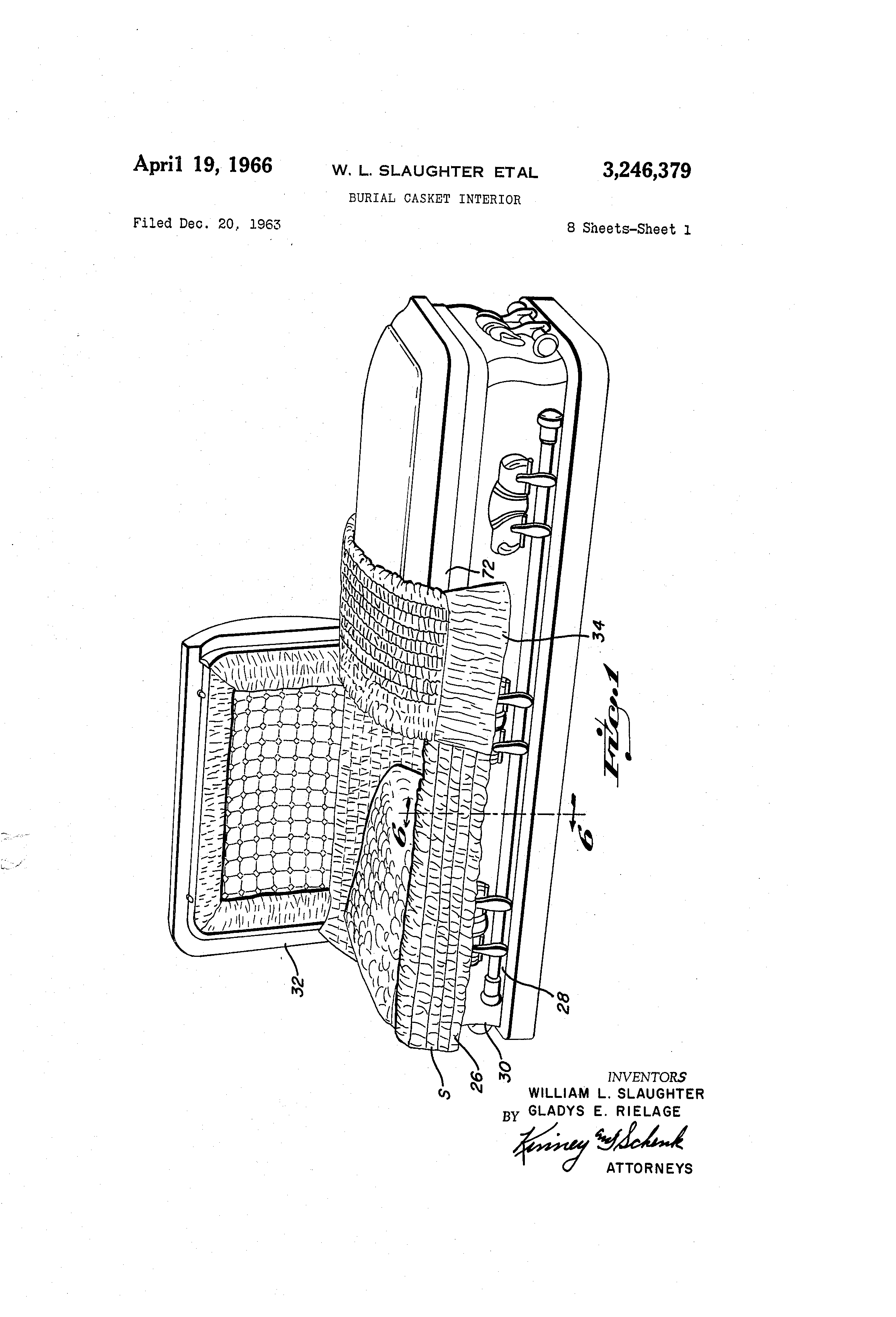 2320x3408 the crane breed casket co cincinnati, ohio patent drawing - Casket Drawing