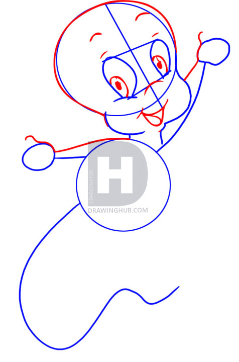 476x720 how to draw casper, step - Casper Drawing