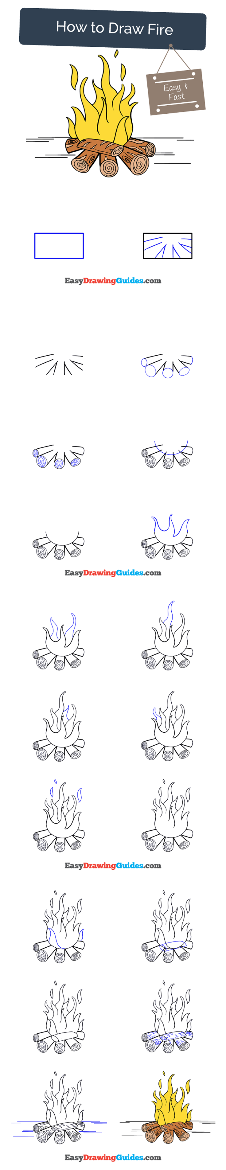 736x3810 how to draw a fire in a few easy steps piirustusmallit - Casserole Drawing