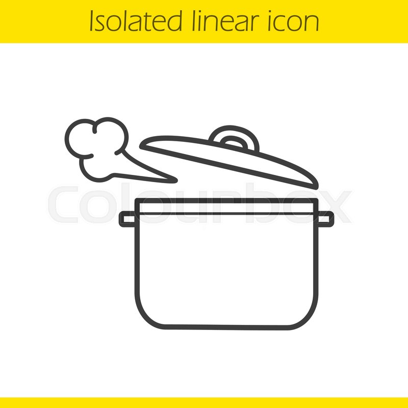 800x800 steaming pot linear icon casserole stock vector colourbox - Casserole Drawing