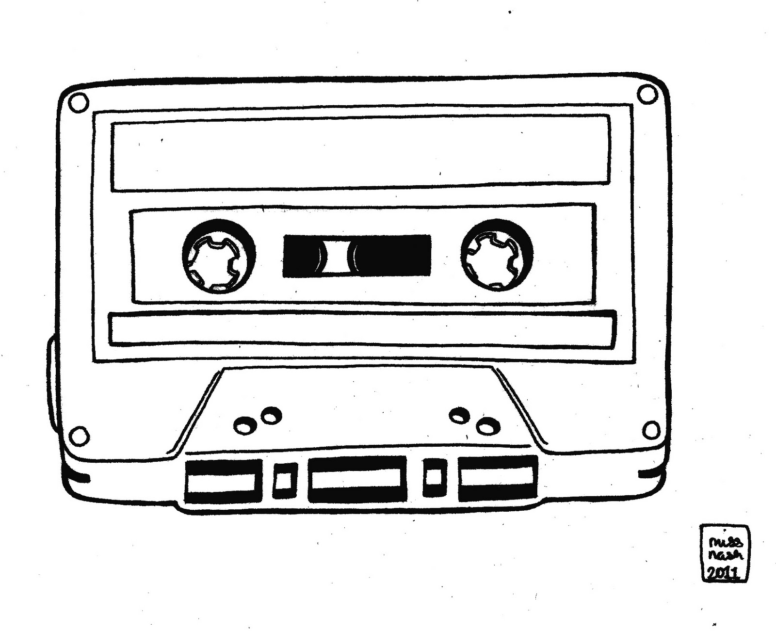 Cassette Drawing at PaintingValley.com | Explore collection of Cassette ...