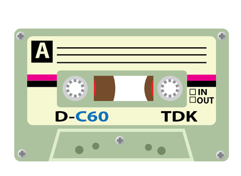 480x350 how to create a tdk cassette tape vector patterns - Cassette Tape Drawing
