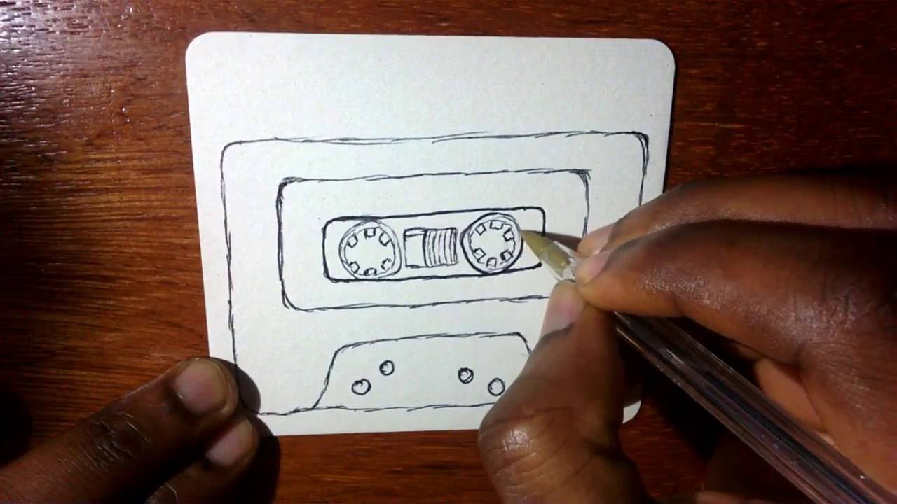 1280x720 how to draw a cartoon cassette tape - Cassette Tape Drawing