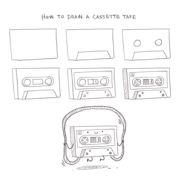 612x612 philip tseng how to draw a cassette tape - Cassette Tape Drawing