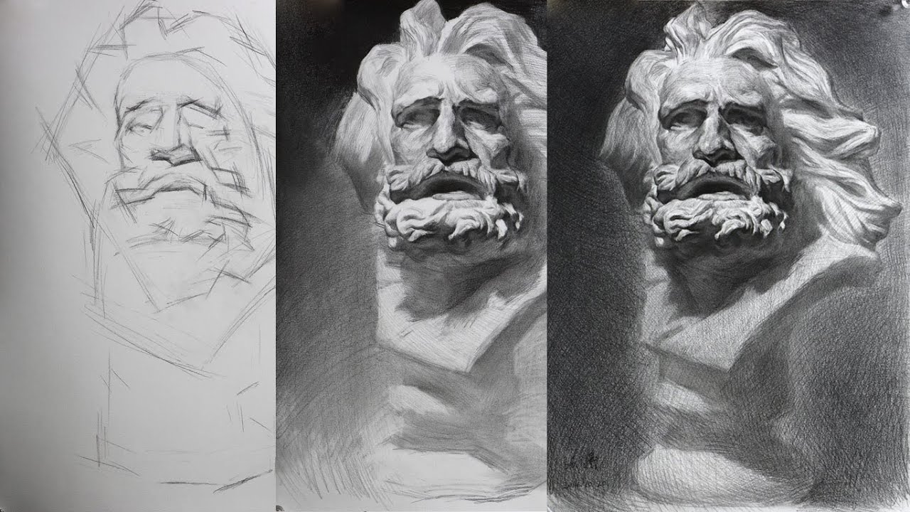 1280x720 plaster cast drawing pencil techquest - Cast Drawing