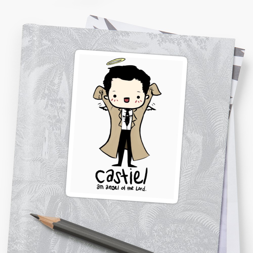 1000x1000 pegatinas - Castiel Cartoon Drawing