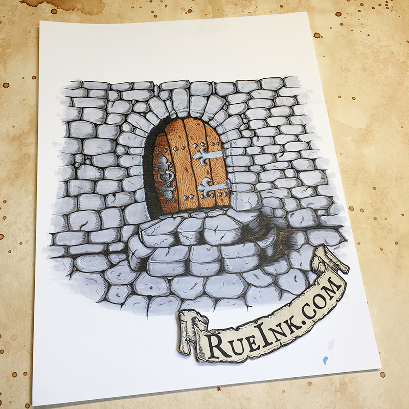 800x800 castle door illustration rue ink - Castle Door Drawing