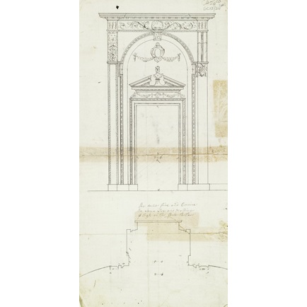 434x434 Designs For Mereworth Castle, Kent Working Drawing For One - Castle Door Drawing