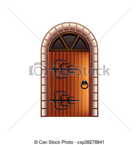 450x470 old castle door isolated on white vector old castle door isolated - Castle Door Drawing