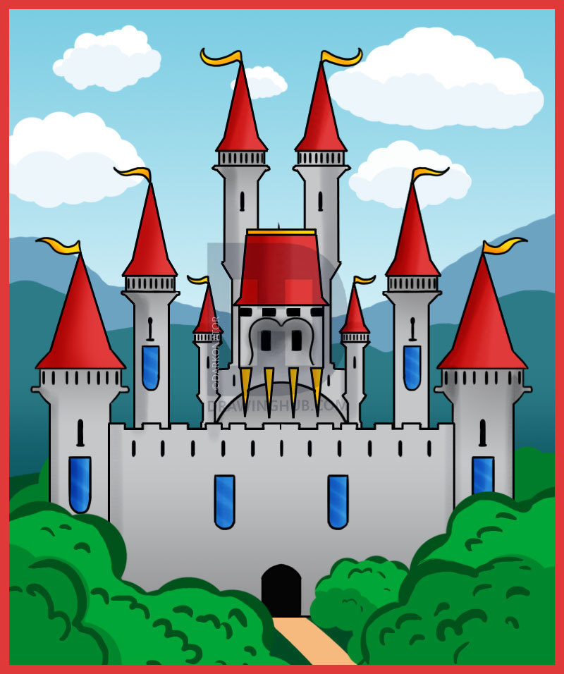 800x956 How To Draw A Castle, Step - Castle Drawing