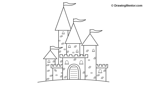 600x350 How To Draw A Castle - Castle Drawing