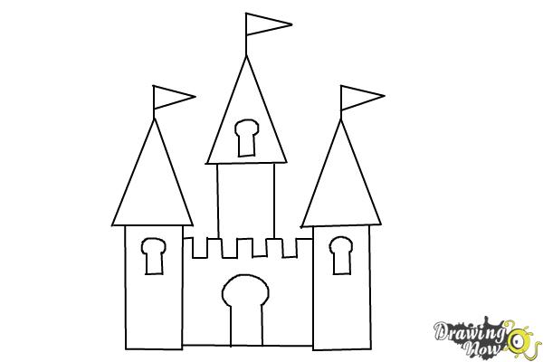 600x400 How To Draw A Simple Castle - Castle Drawing