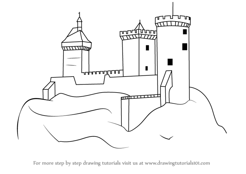 800x566 Learn How To Draw A Medieval Castle - Castle Drawing