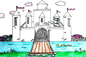 350x231 Castle Drawing Step - Castle Drawing