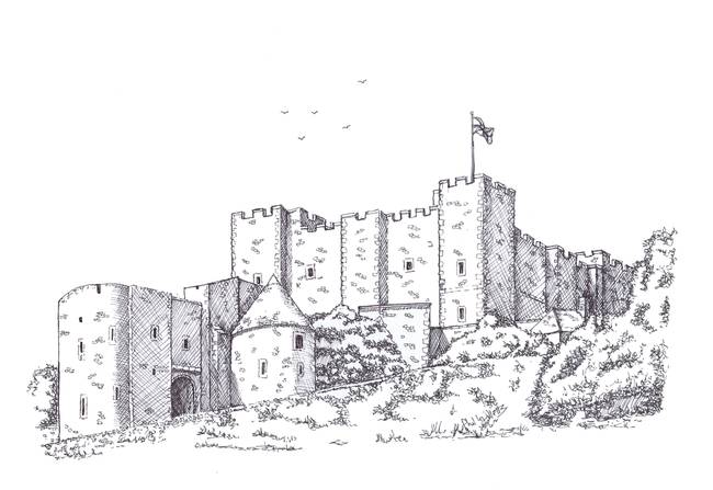 650x447 Dover Castle - Castle Drawing