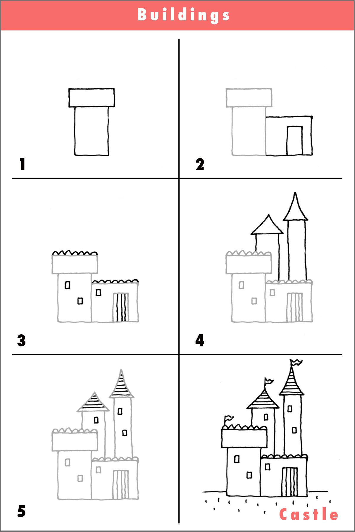 1200x1800 Easy Way To Draw A Castle - Castle Drawing Easy