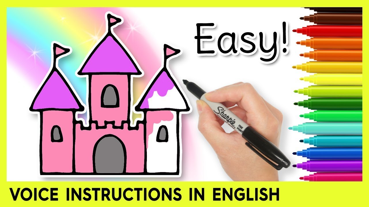 1280x720 How To Draw A Castle! Easy Drawings For Kids - Castle Drawing Easy