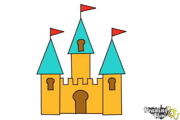 600x400 How To Draw A Simple Castle - Castle Drawing Easy