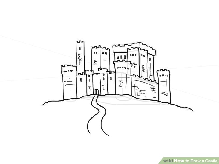 728x546 Ways To Draw A Castle - Castle Drawing Easy