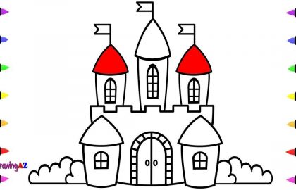 420x270 castle drawing and coloring book for kids art castle coloring - Castle Drawing For Kids