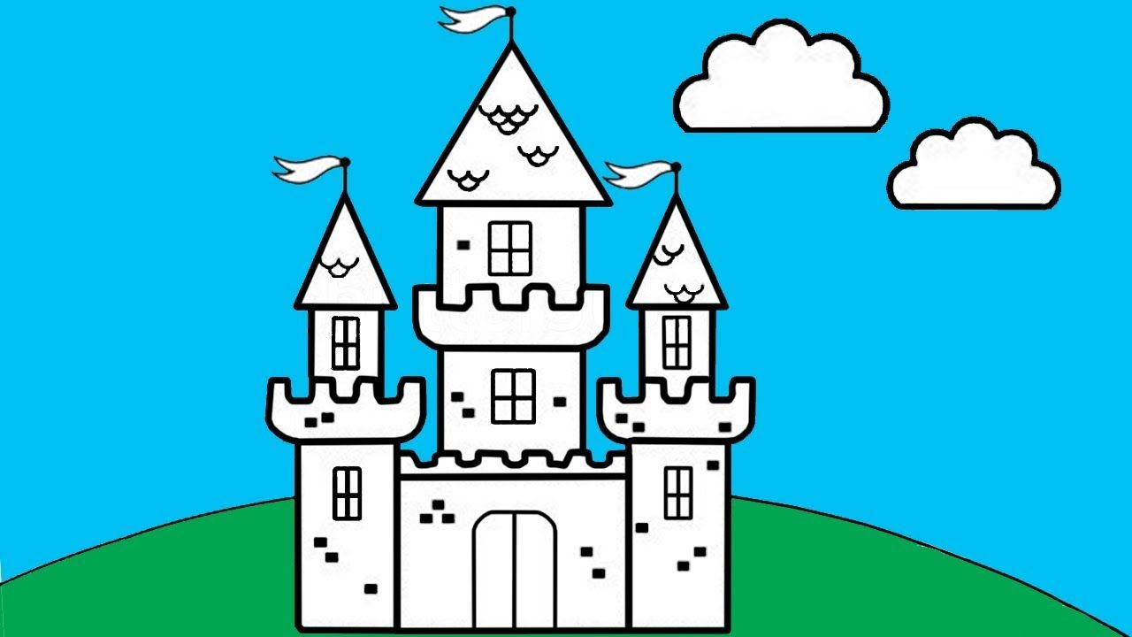 1280x720 castle drawing for kids and how to draw and color castle l kids - Castle Drawing For Kids