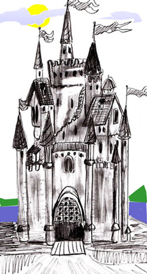300x560 How To Draw A Castle - Castle Drawing Images
