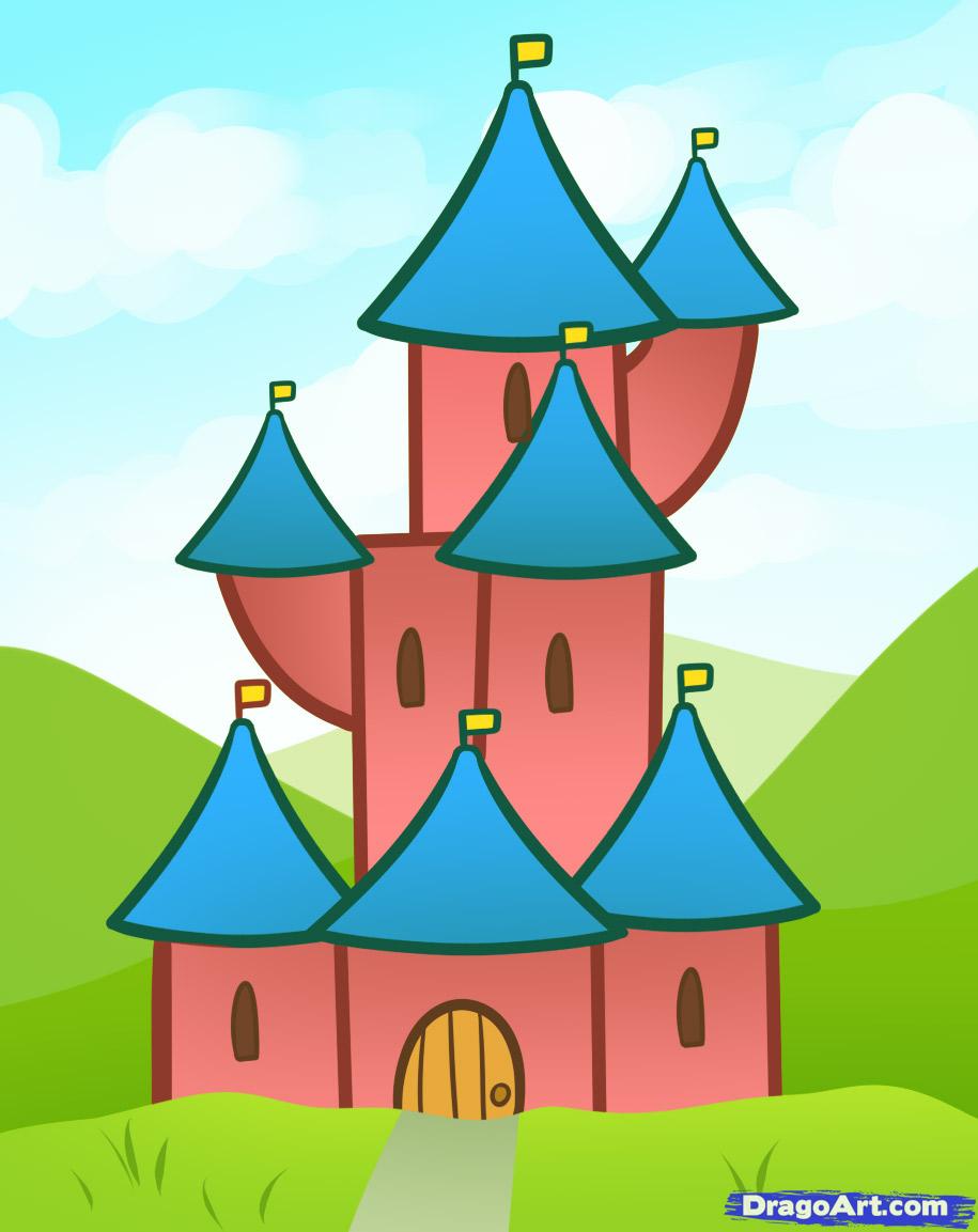 915x1153 How To Draw A Castle For Kids, Step - Castle Drawing Images
