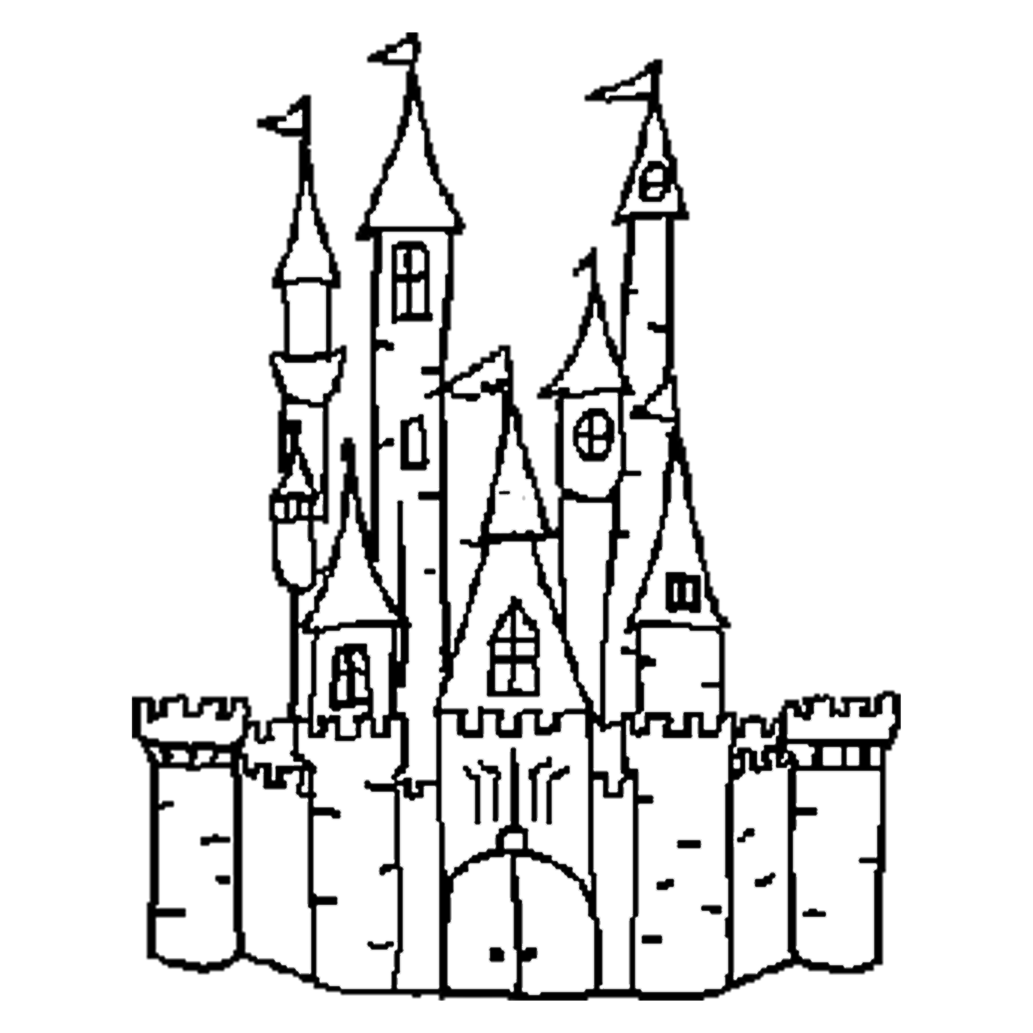 Castle Drawing Outline.