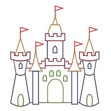 225x225 Castle Color Outline Education Classroom Theme Ideas Disney - Castle Drawing Outline